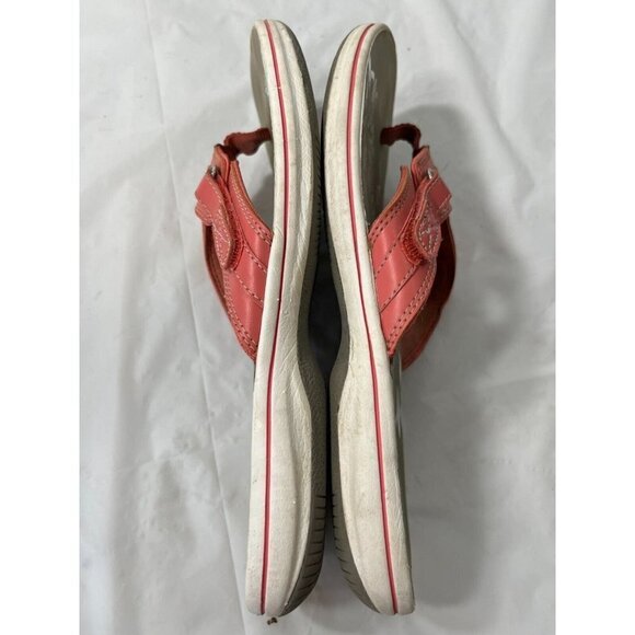 CLARKS Collection Cushion Soft Coral Sandal Flip Flops    Sz 10 - Picture 9 of 10